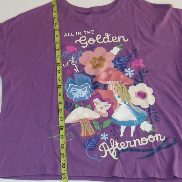 Disney Alice in Wonderland "In The Golden Afternoon" Graphic T-Shirt Juniors XL - Picture 7 of 7